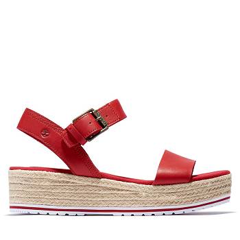 Timberland Női Santorini Sun Ankle Strap Szandál Piros